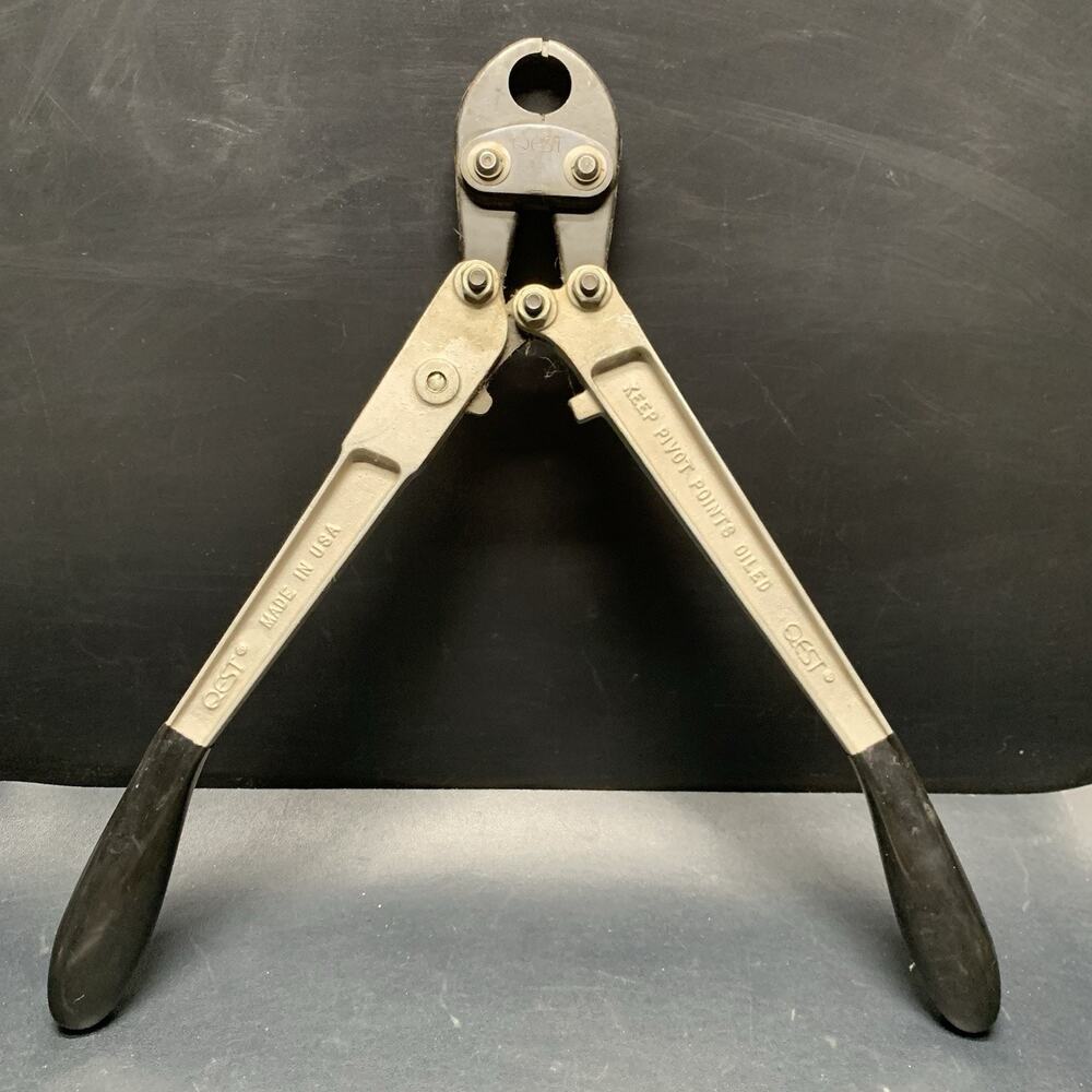 QEST 1/2" QCRT-3N - Aluminum Handles 17.5” Pliers Crimping Tool, Made In USA.